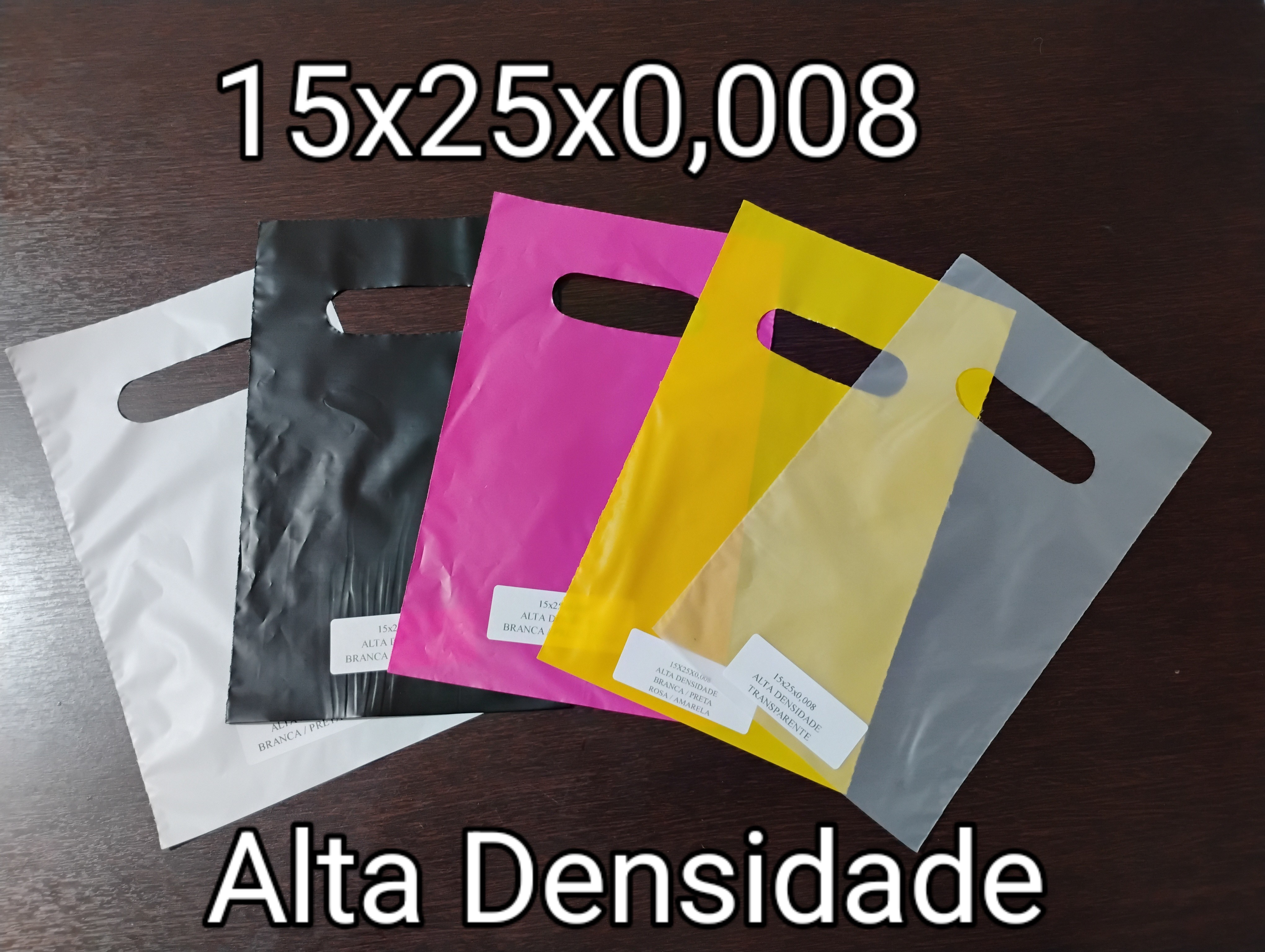 sacolas tubular alça vazada coloridas
