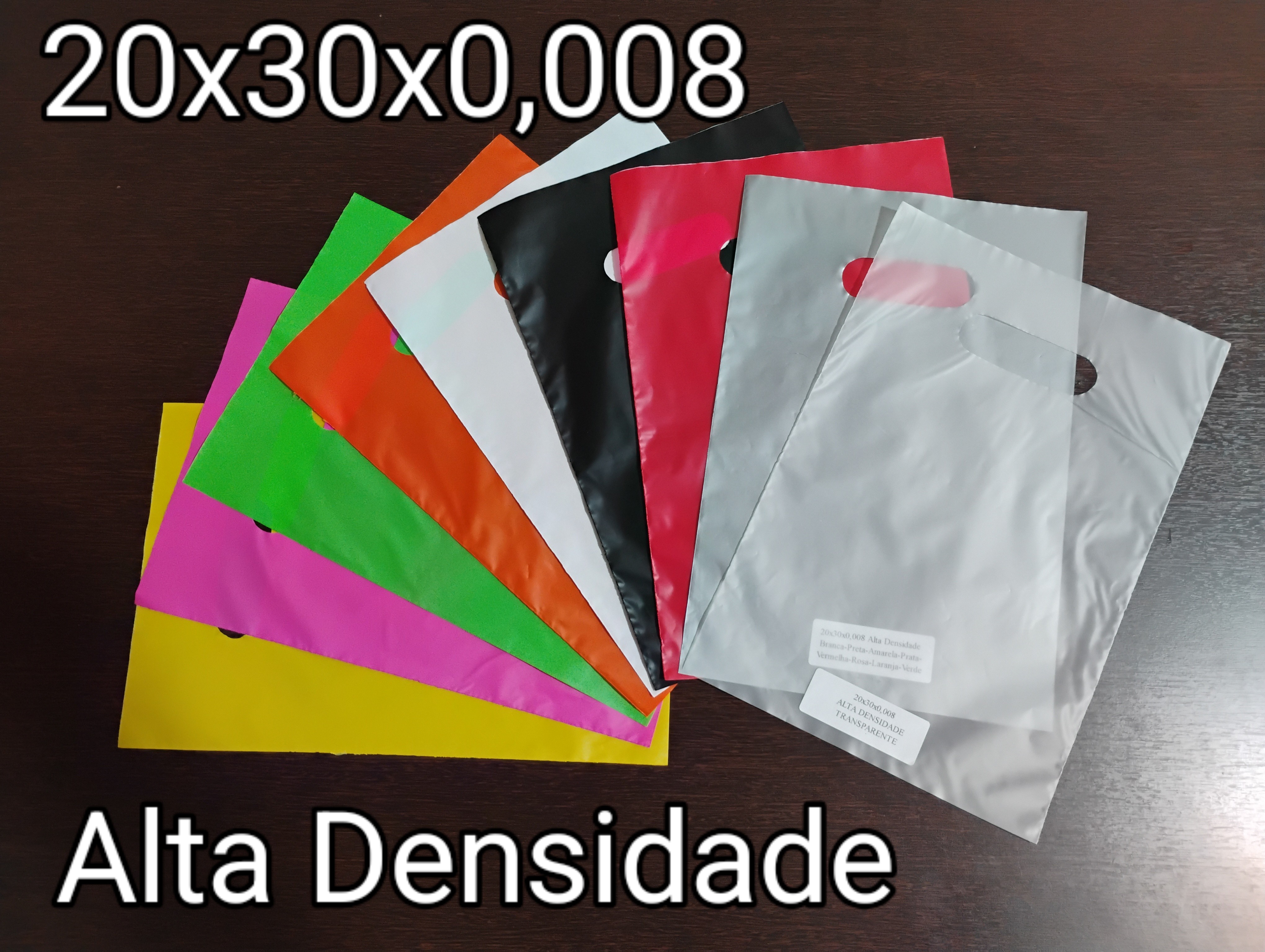 sacolas tubular alça vazada coloridas